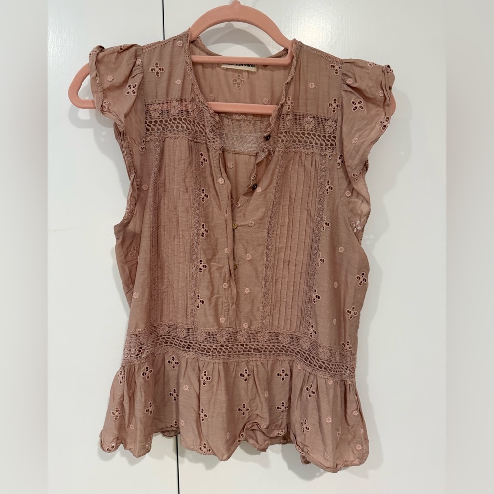 Ulla Johnson Blush Eyelet Blouse